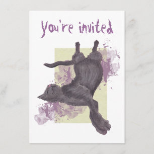 Cool Cartoon Cat Birthday Invites Kaart