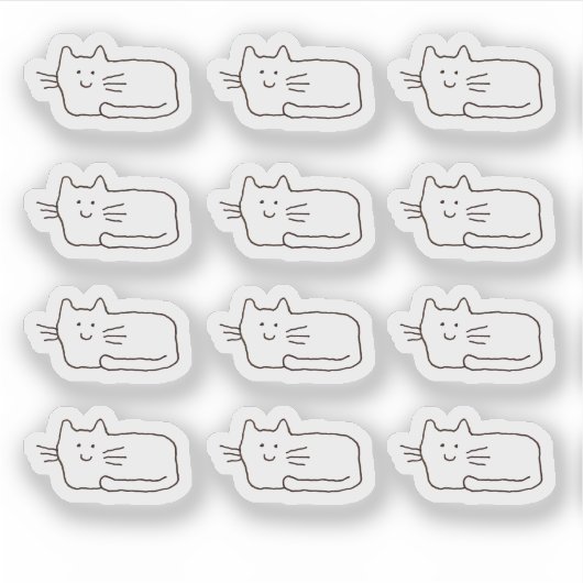 Cool Cartoon Cats Custom-Cut Vinyl Stickers (Voorkant)