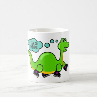 Cool Cartoon Dinosaur Skating to Success Koffiemok