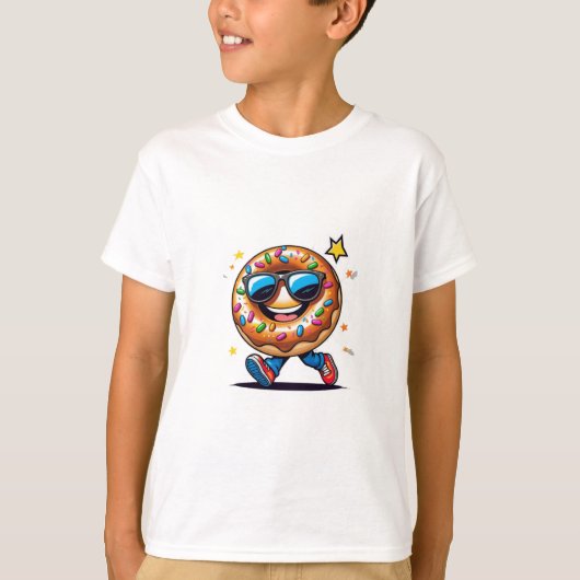 Cool Cartoon Donut Boys’ T-Shirt – Leuk en kleurri (Voorkant)