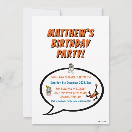 Cool Cartoon Happy Monkey verjaardagsfeestje Kaart (Achterkant)