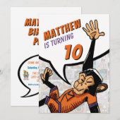 Cool Cartoon Happy Monkey verjaardagsfeestje Kaart (Voorkant / Achterkant)