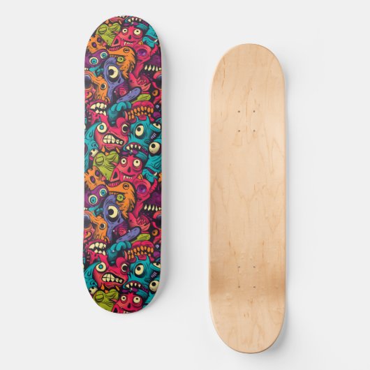 Cool Cartoon Monsters Skateboard (Voorkant)