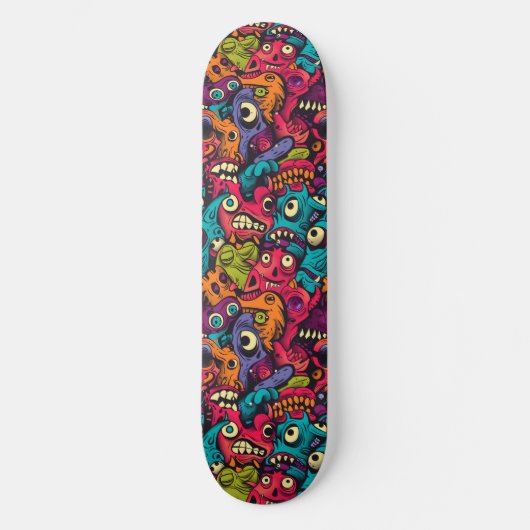 Cool Cartoon Monsters Skateboard (Voorkant)