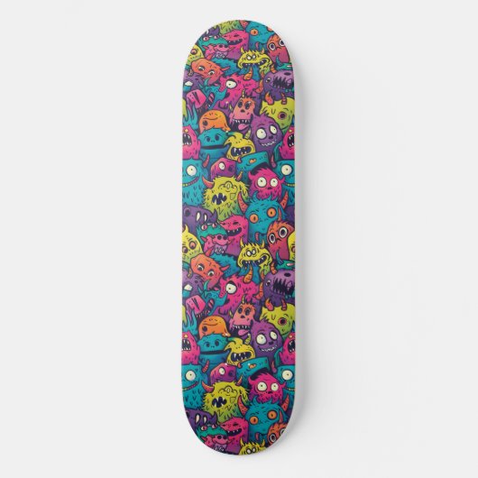 Cool Cartoon Monsters Skateboard (Voorkant)