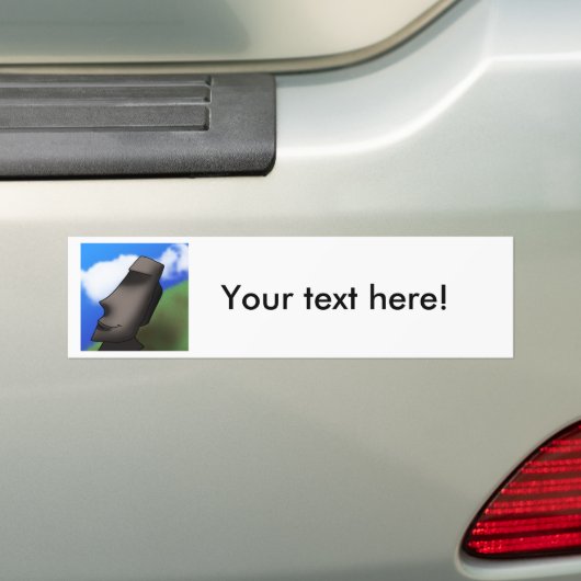 Cool Cartoon Paaseiland Moai Head Bumpersticker (Op auto)