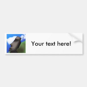 Cool Cartoon Paaseiland Moai Head Bumpersticker