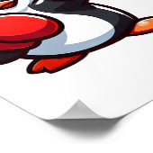 Cool Cartoon Penguin Boxer Design Poster (Hoek)