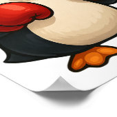Cool Cartoon Penguin Boxer Sportontwerp Poster (Hoek)