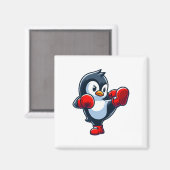 Cool Cartoon Penguin Boxing Fighter Magneet (Voorkant / Achterkant)