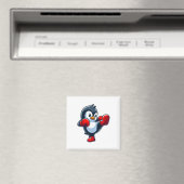 Cool Cartoon Penguin Boxing Fighter Magneet (Insitu (Vaatwasser))