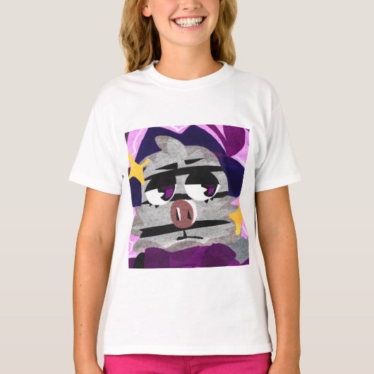 Cool Cartoon Pig Character Art T-shirt (Voorkant)