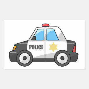 Cool Cartoon Politieauto Rechthoekige Sticker