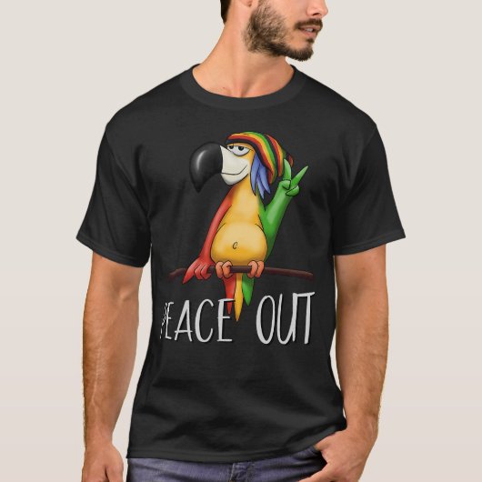Cool Cartoon Rasta Bird Chilling Reggae Parrot Pea T-shirt (Voorkant)