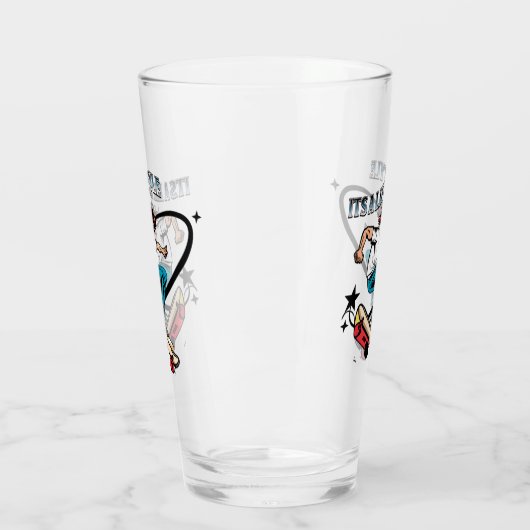 Cool Cartoon Skateboarder Fun Quote Glas (Links)