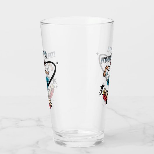 Cool Cartoon Skateboarder Fun Quote Glas (Rechts)