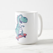 Cool Cartoon T-Rex op Skateboard Koffiemok (Voorkant rechts)