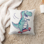 Cool Cartoon T-Rex op Skateboard Kussen (Deken)