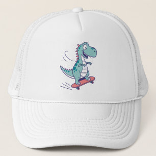 Cool Cartoon T-Rex op Skateboard Trucker Pet