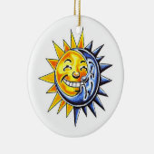 Cool cartoon tattoo symbool happy sun moon face keramisch ornament (Rechts)