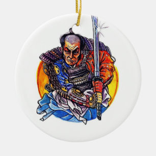 Cool cartoon tattoo symbool japaan Samurai Katana Keramisch Ornament