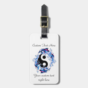 Cool cartoon tattoo symbool Yin Yang Dolphins Bagagelabel