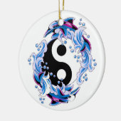 Cool cartoon tattoo symbool Yin Yang Dolphins Keramisch Ornament (Links)