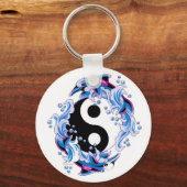 Cool cartoon tattoo symbool Yin Yang Dolphins Sleutelhanger (Voorkant)