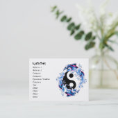 Cool cartoon tattoo symbool Yin Yang Dolphins Visitekaartje (Staand voorkant)