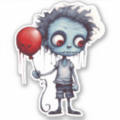 Cool Cartoon Zombie design Sticker (Voorkant)