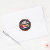 Cool Casino nachtwereld kunst gokken Ronde Sticker (Envelop)