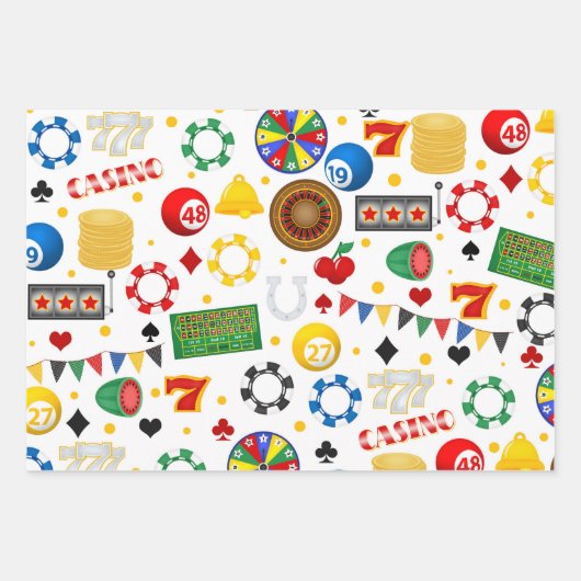 Cool Casino patroon partij Wrapping Paper Sheets (Voorkant 3)