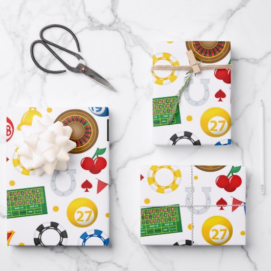Cool Casino patroon partij Wrapping Paper Sheets (Voorkant)
