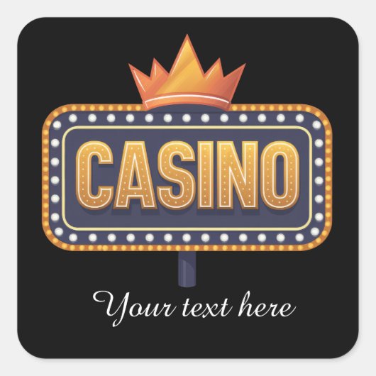 Cool Casino teken tekst toevoegen Vierkante Sticker (Voorkant)