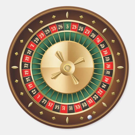 Cool Casino wiel partij Ronde Sticker (Voorkant)