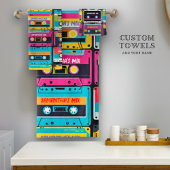 Cool Cassettebandje Custom Name Bad Handdoek