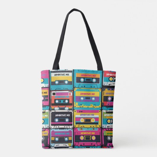 Cool  Cassettebandje Custom Name Tote Bag (Achterkant)