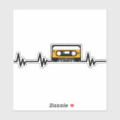 Cool Cassettebandje hartslag Pulse Sticker (Vel)