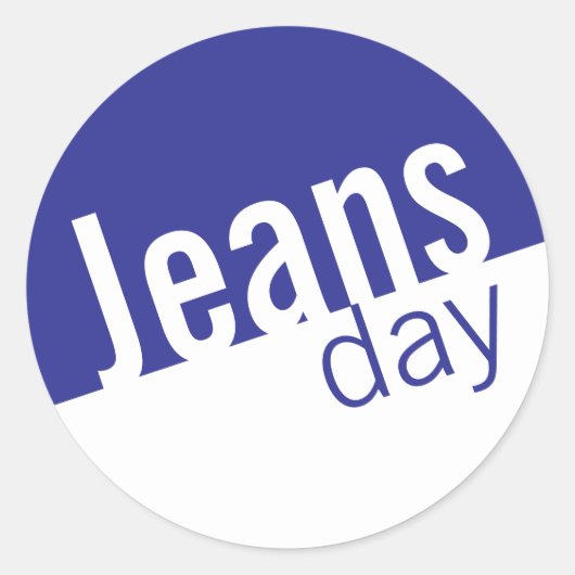 Cool Casual Denim Jeans Day Stickers Blauw (Voorkant)