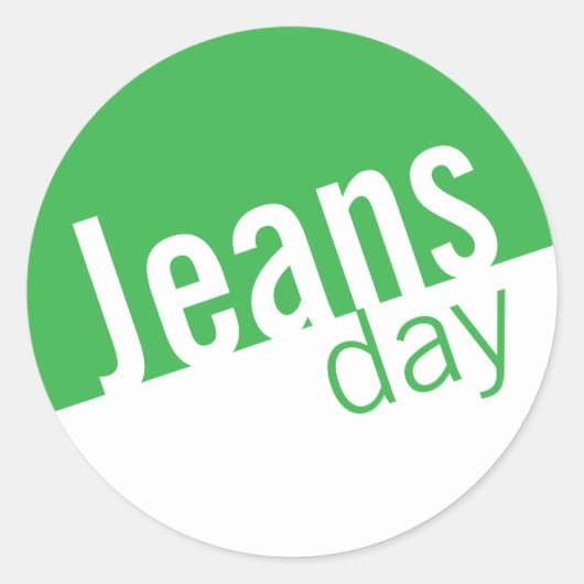 Cool Casual Denim Jeans Day Stickers Groen (Voorkant)