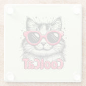Cool Cat 1 Glazen Onderzetter (Achterkant)