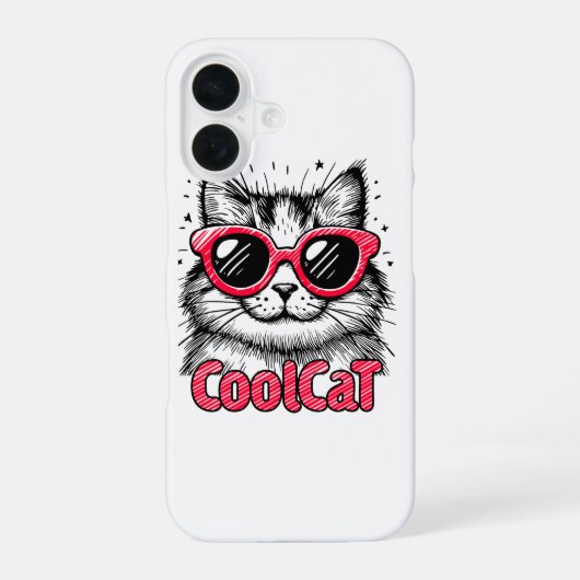 Cool Cat 1 iPhone 16 Hoesje (Achterkant)