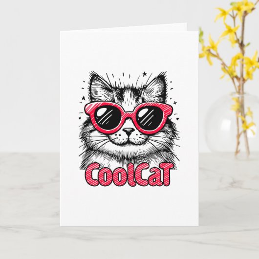 Cool Cat 1 Kaart (Gele Bloem)