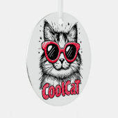 Cool Cat 1 Metalen Ornament (Voorkant Rechts)