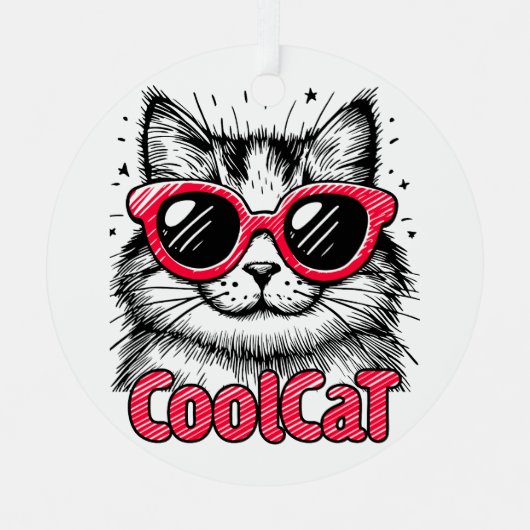 Cool Cat 1 Metalen Ornament (Voorkant)