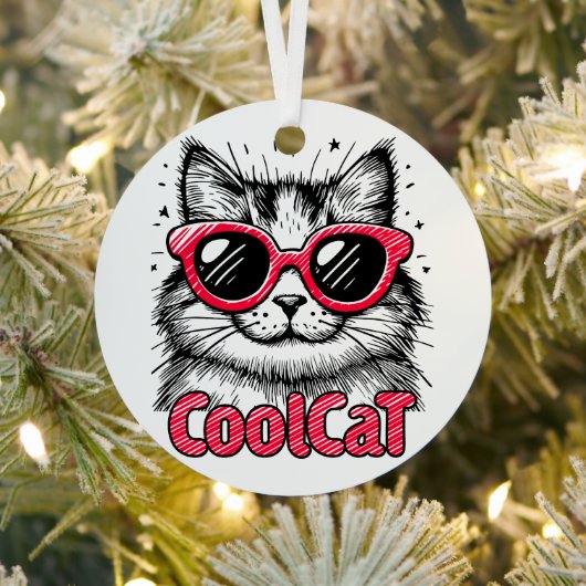 Cool Cat 1 Metalen Ornament (Insitu)