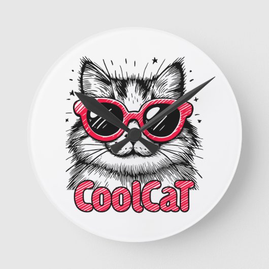 Cool Cat 1 Ronde Klok (Voorkant)