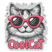Cool Cat 1 Sticker (Voorkant)