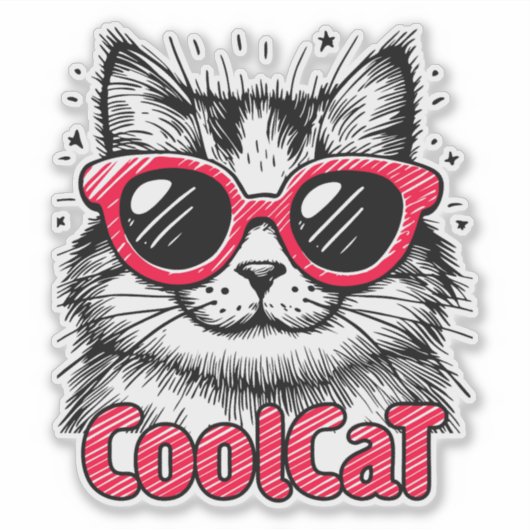 Cool Cat 1 Sticker (Voorkant)