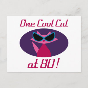 Cool Cat 80th Birthday Briefkaart